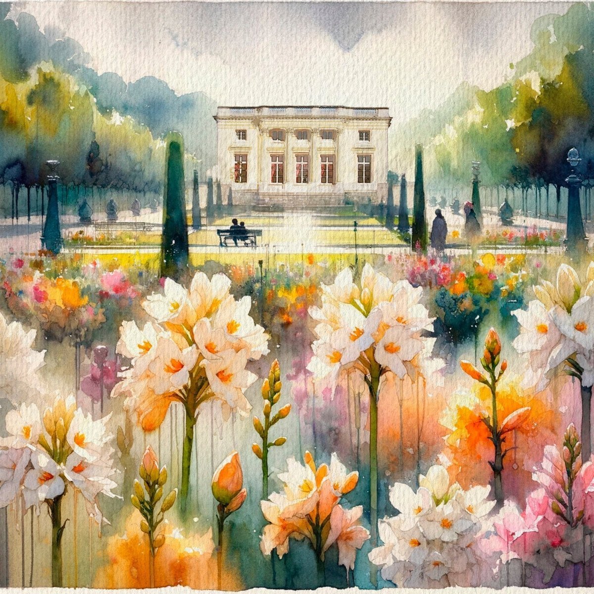 Le jardin derrière Tubéreuse Trianon - Le Jardin Retrouvé