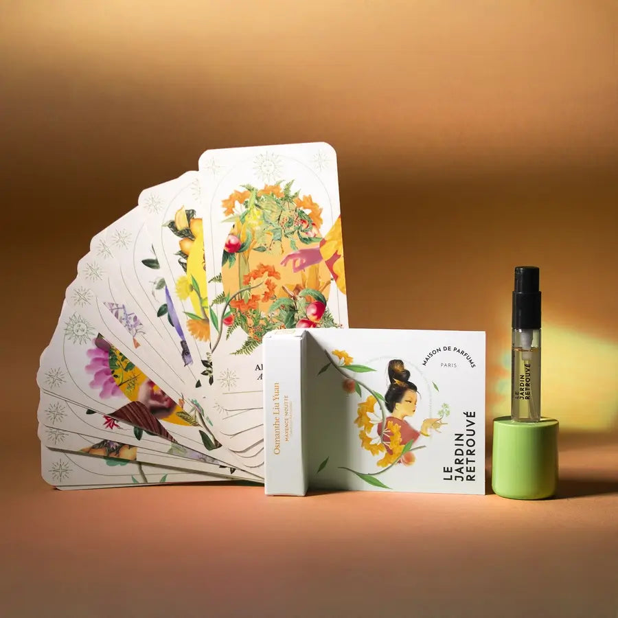 Mini perfume spray Osmanthe Lui Yuan with Oracle du Jardin card – Well-being gift set for Mother's Day by Le Jardin Retrouvé