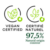 Cuir de Russie - Le Jardin Retrouvé - Vegan certified logo - Certifié naturel 97.5% Natural origin content