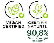 Osmanthe Liu Yuan - Le Jardin Retrouvé - Vegan certified logo - Certifié naturel 90.8% Natural origin content