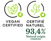 Bois Rose Trocadéro - Le Jardin Retrouvé - Vegan certified logo - Certifié naturel 93.4% Natural origin content