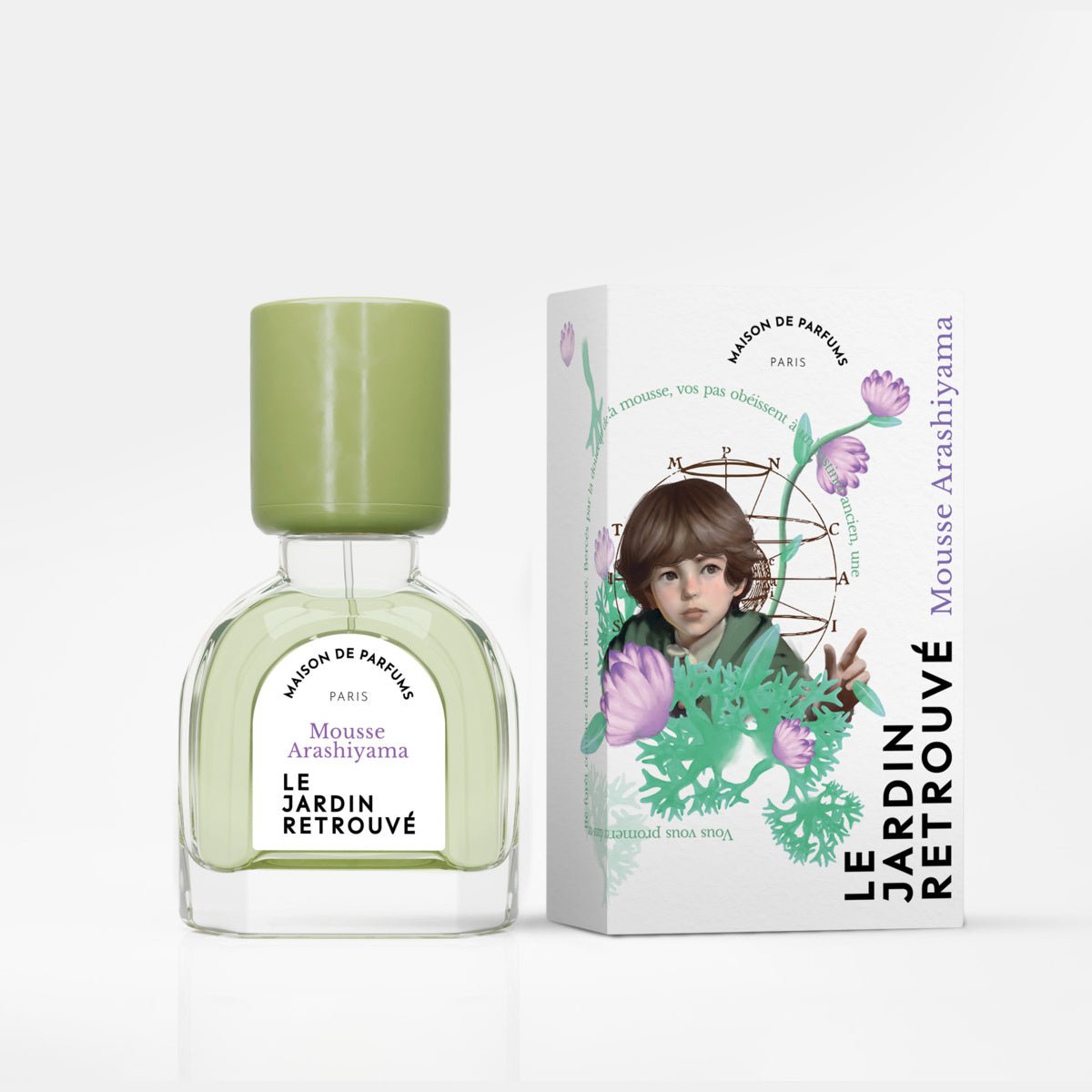 Mousse Arashiyama 15ml avec ça boite sur fond blanc - Le Jardin Retrouvé