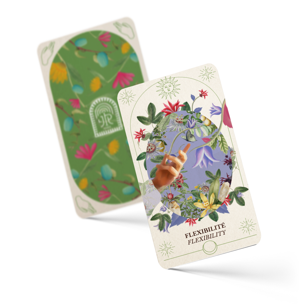 Carte de l'Oracle du Jardin retrouvé - Flexibilité , recto verso